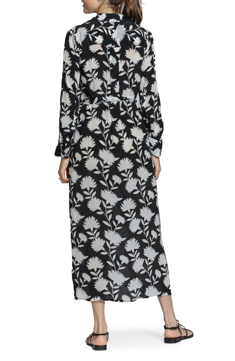 APNY Mix Print Long Sleeve Dress, Alternate, color, Black/ White