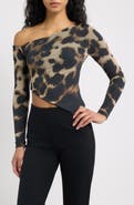 Feners Mirada Asymmetrical Leopard Print Top