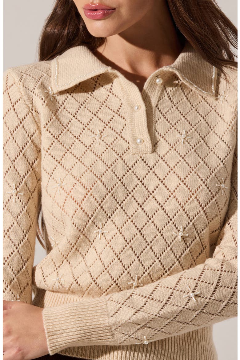 Aspyn Faux-Pearl Embellished Sweater, Alternate, color, NATURAL