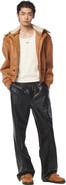 MCM Shearling Bomber Jacket in Visetos Leather Mix