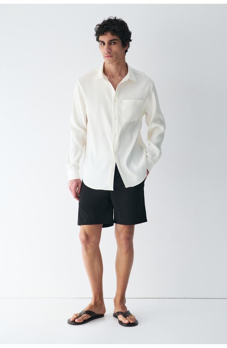 H&M Regular-fit linen-blend shirt, Alternate, color, White