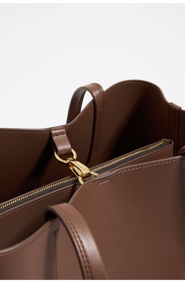 Bimba y Lola Large Leather Chihuahua Shopper Bag, Alternate, color, Moka