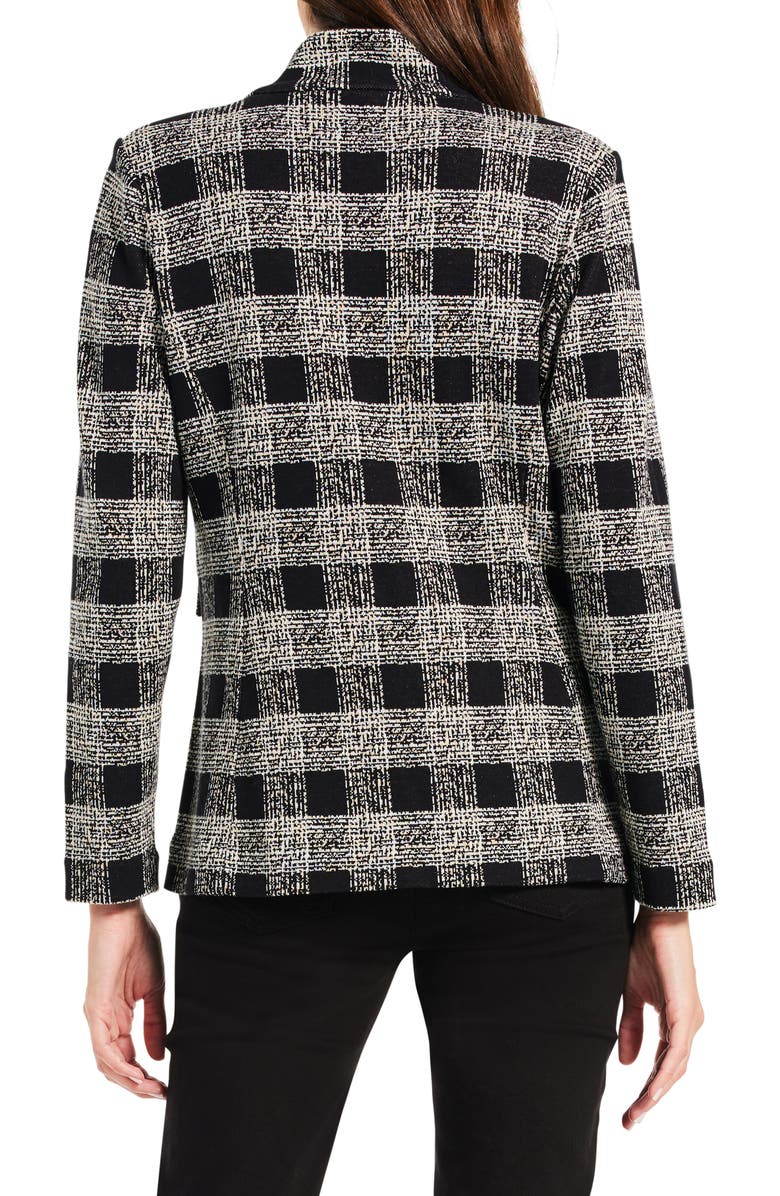NIC+ZOE Perfectly Plaid Metallic Cotton Blend Knit Blazer, Alternate, color, 