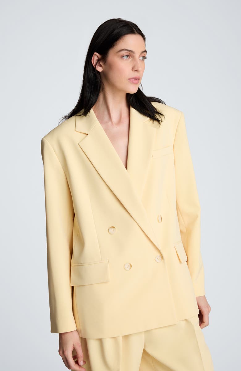 Kenneth Cole Oversize Double Breasted Jacket, Alternate, color, Pastel Yellow