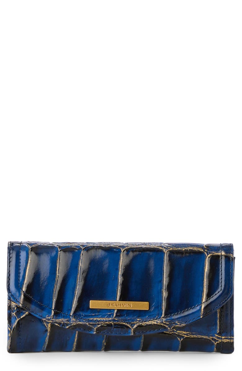 Brahmin Veronica Embossed Leather Wallet, Main, color, 