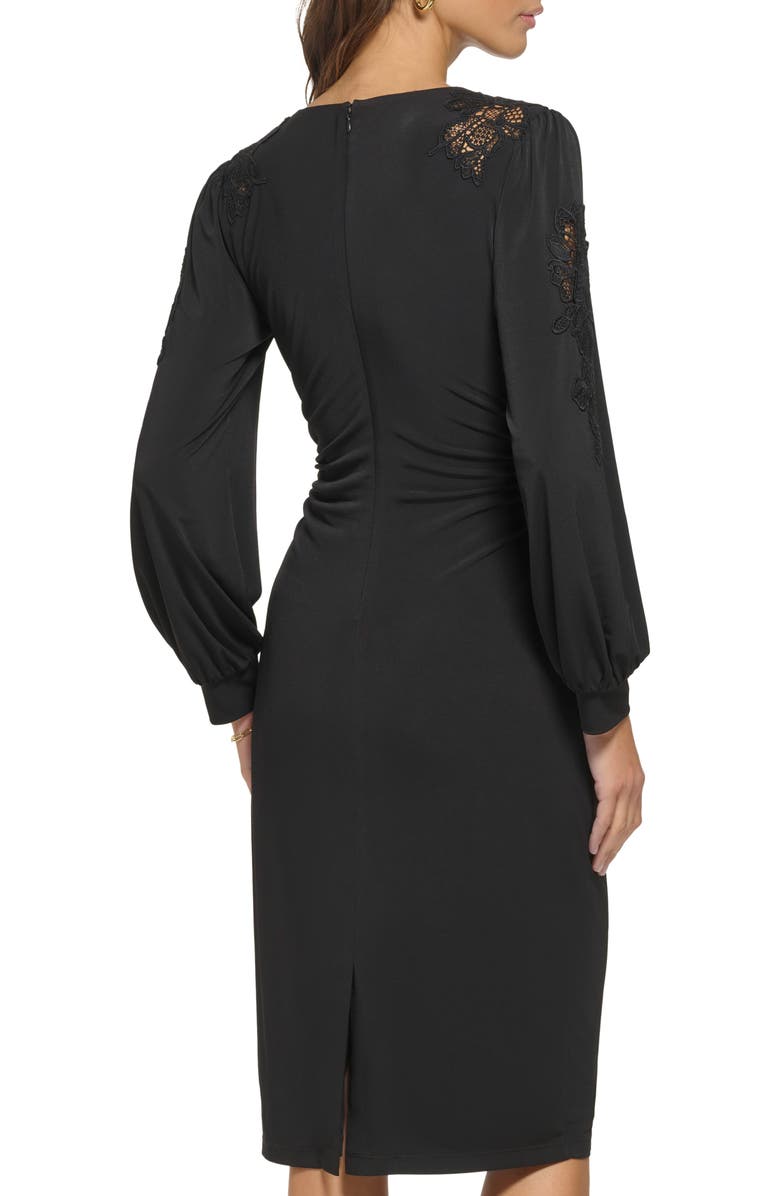 chinese dress ladies Kensie Black on Black Lace Cap Sleeve Midi Dress – Choose Goodfinds main image 1
