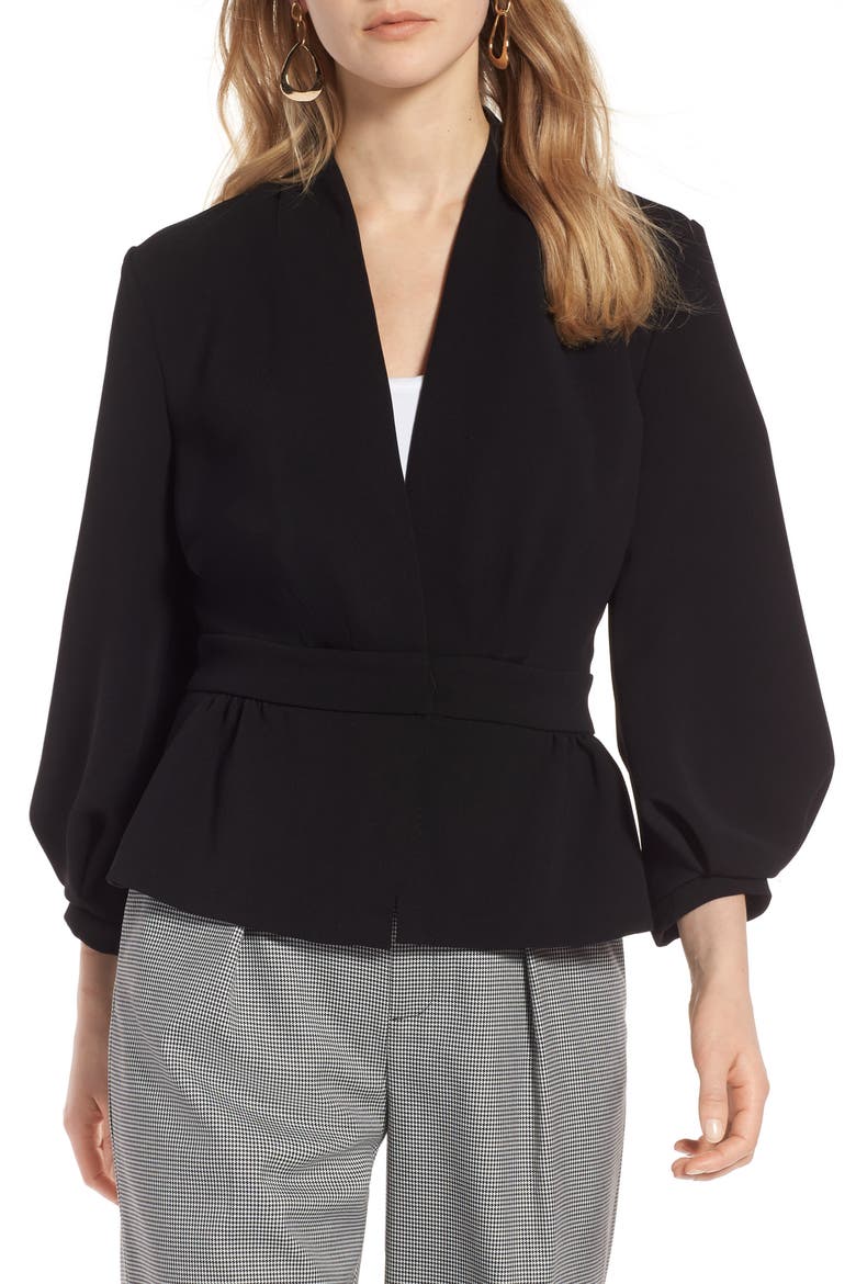 Blouson Sleeve Jacket, Main, color, BLACK