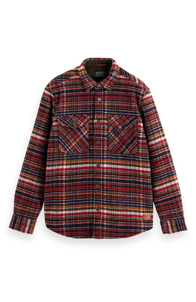 Scotch & Soda Plaid Wool Blend Shirt Jacket, Alternate, color, 
