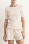 MANGO Lettuce Edge Pointelle Cotton Sleep T-Shirt