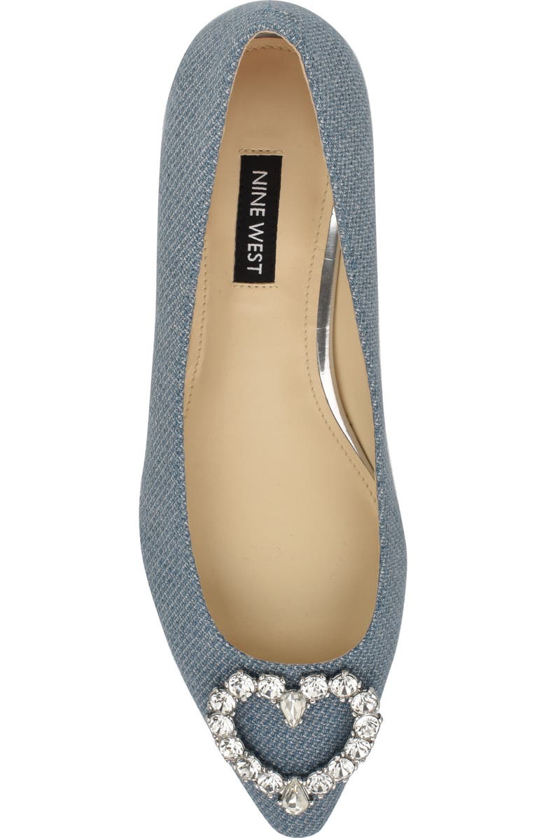 Nine West Hearts Rhinestone Flat, Alternate, color, Medium Blue 420