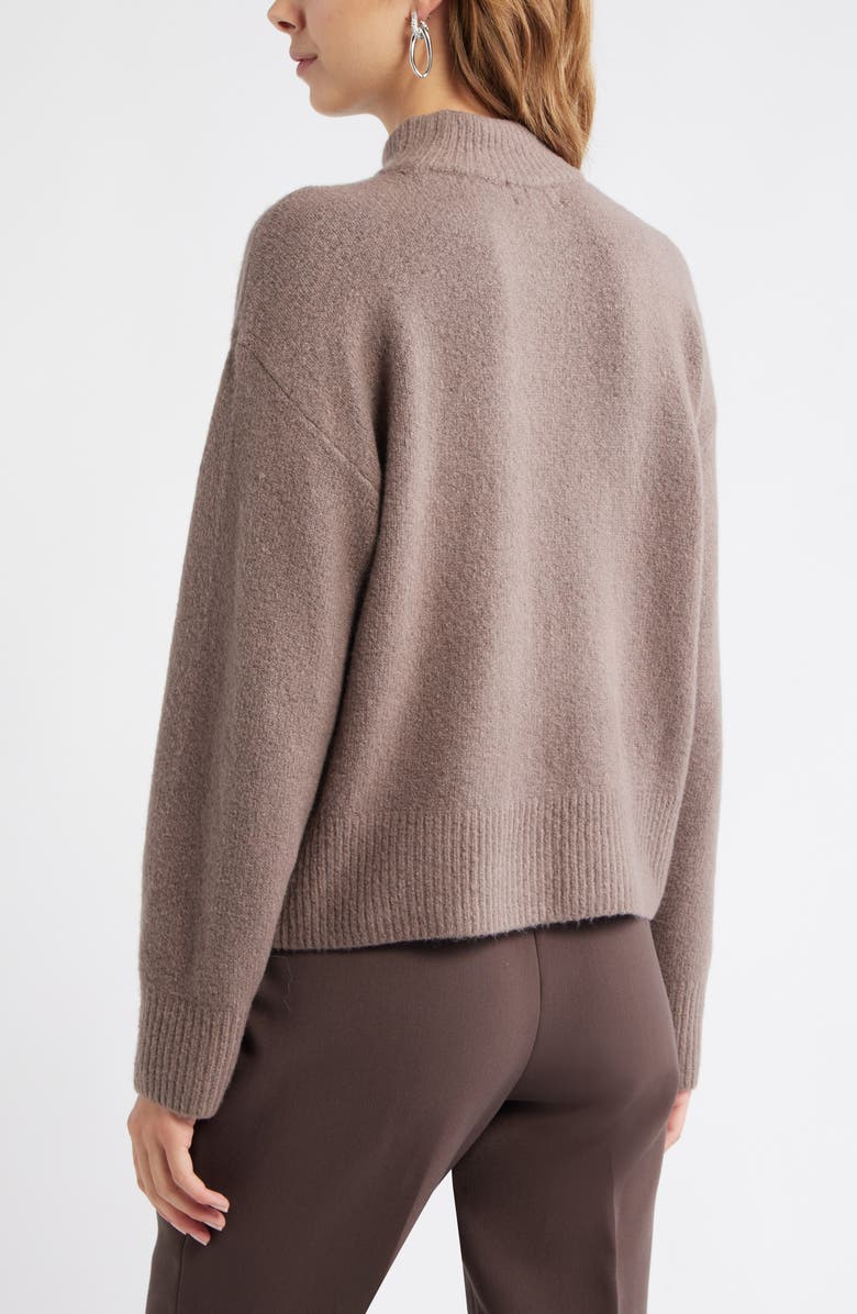 Open Edit Boxy Mock Neck Sweater, Alternate, color, Tan Dusk