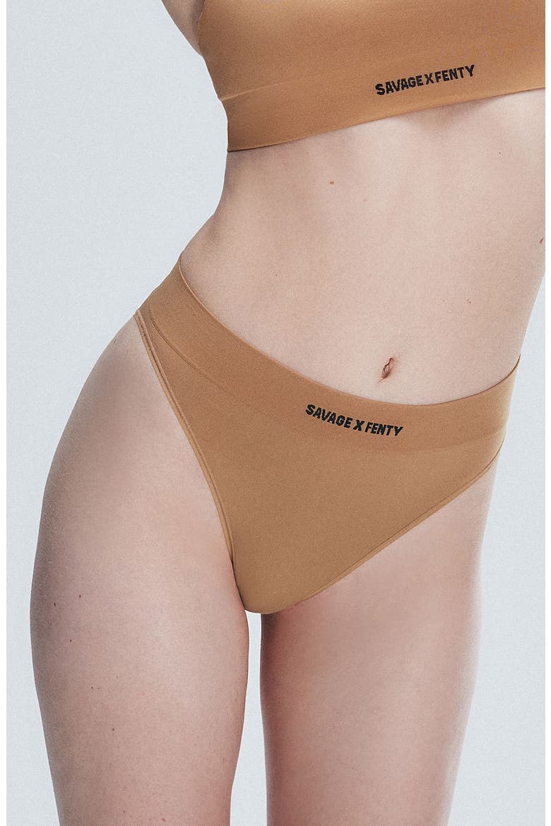 Seamless High Waist Bikini Panties, Main, color, SWEET LATTE NUDE