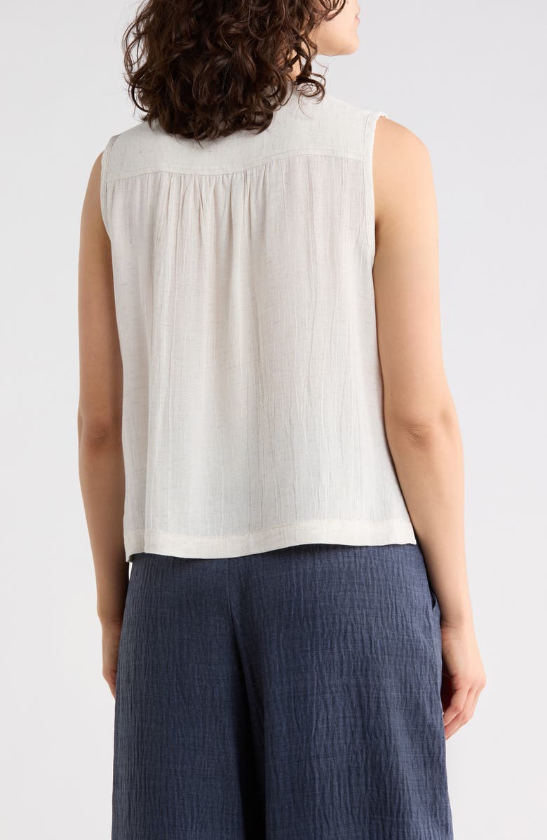 MAX STUDIO Pintucked Sleeveless Henley, Alternate, color, Natural