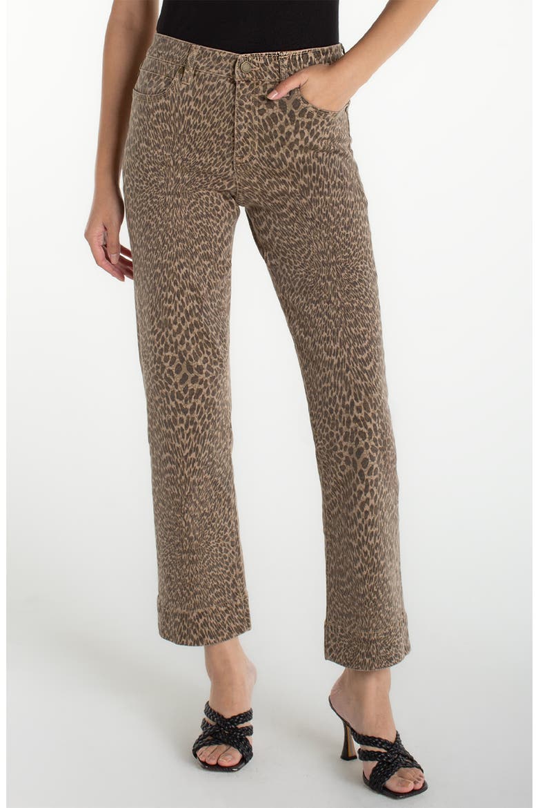 Kennedy Ankle Straight Leg Jeans, Main, color, KHAKI ABSTRACT  ANIMAL