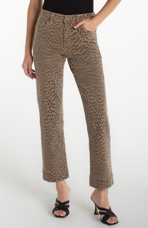 Liverpool Los Angeles Kennedy Ankle Straight Leg Jeans in Khaki Abstract Animal at Nordstrom, Size 16