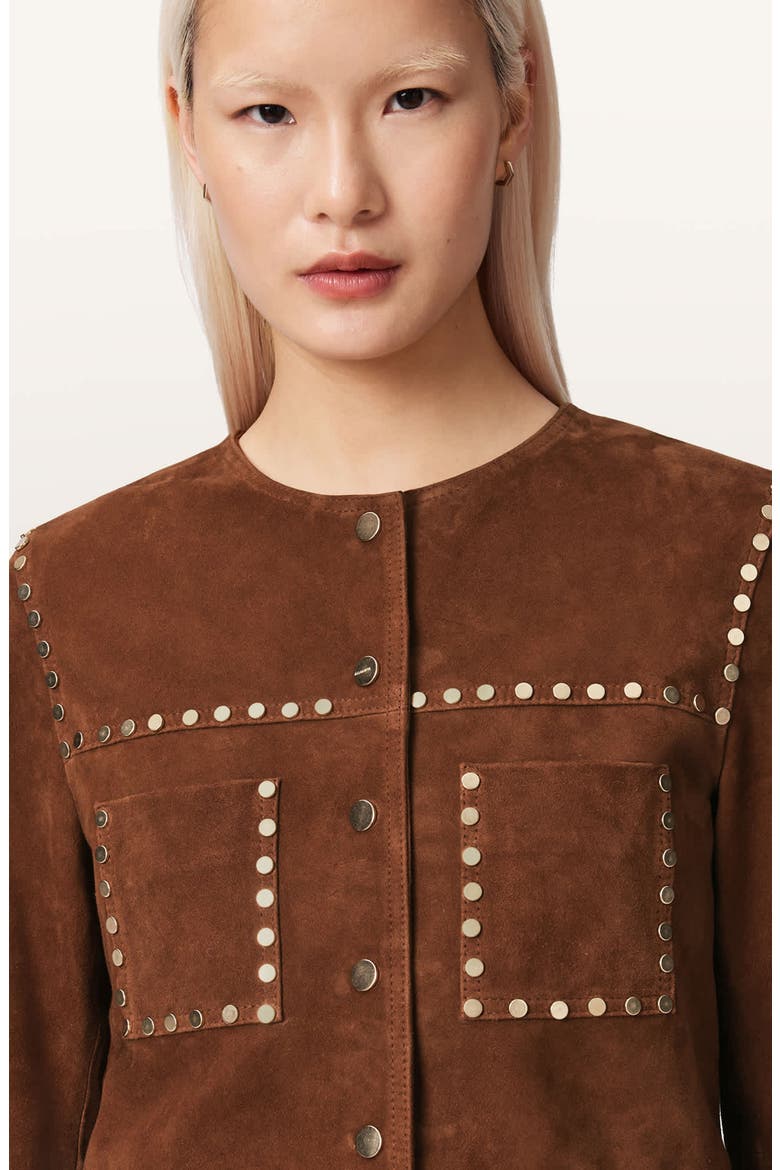 Alice Fringe Suede Western Jacket, Alternate, color, COGNAC BROWN