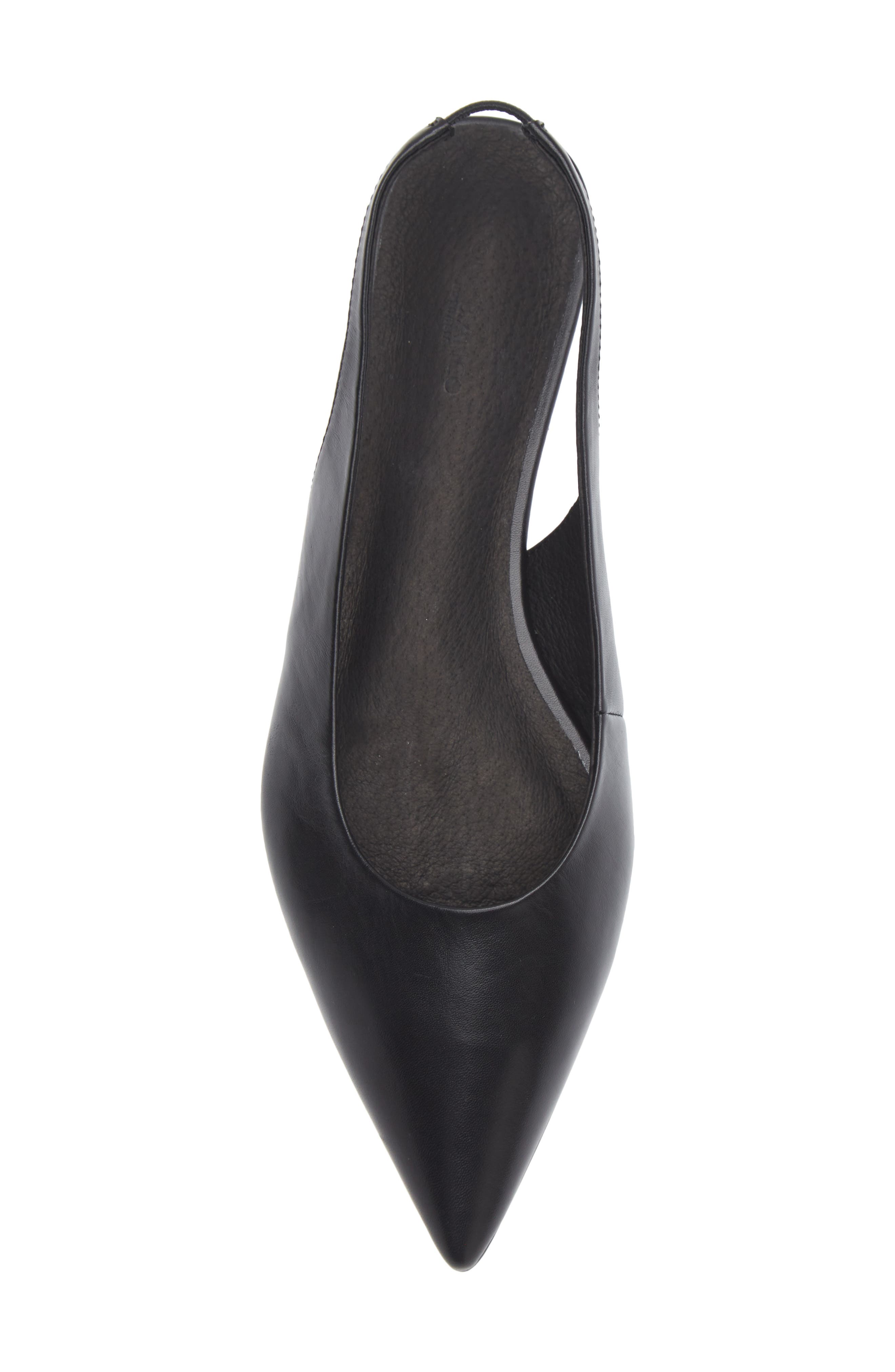 Javier Pointed Toe Slingback Flat, Alternate, color, BLACK VENICE