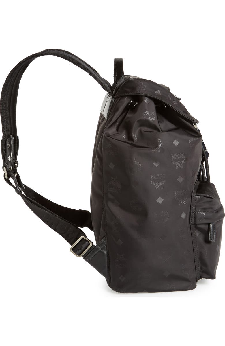 MCM Small Dieter Monogrammed Nylon Backpack, Alternate, color,
