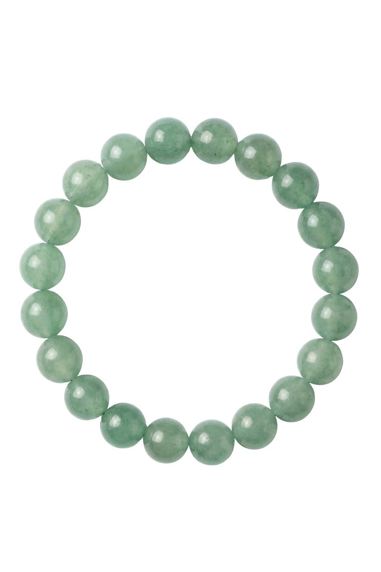 Manifest Luck Jade-Green Aventurine Beaded Bracelet, Alternate, color, Green