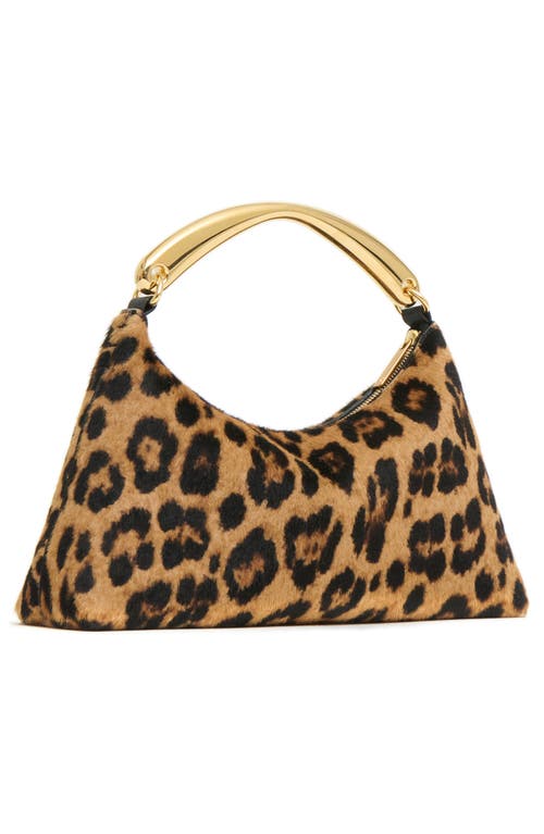 Mansur Gavriel Rhea Metal Handle Genuine Calf Hair Bag In Brown