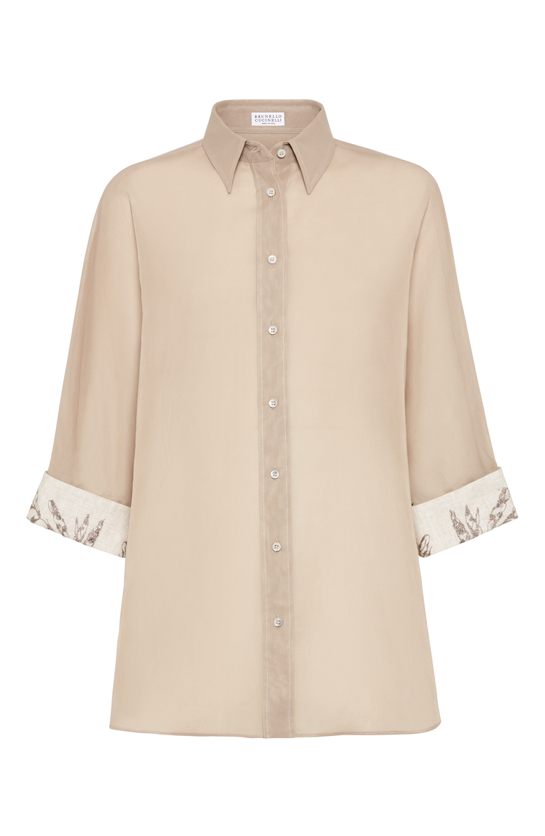 Brunello Cucinelli Flora Embroidery shirt, Main, color, 