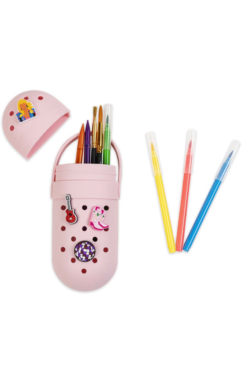Little Yellow Bicycle Charm Pencil Case, Popstar, Pink, 4 Decoration Charms, Alternate, color, Pink