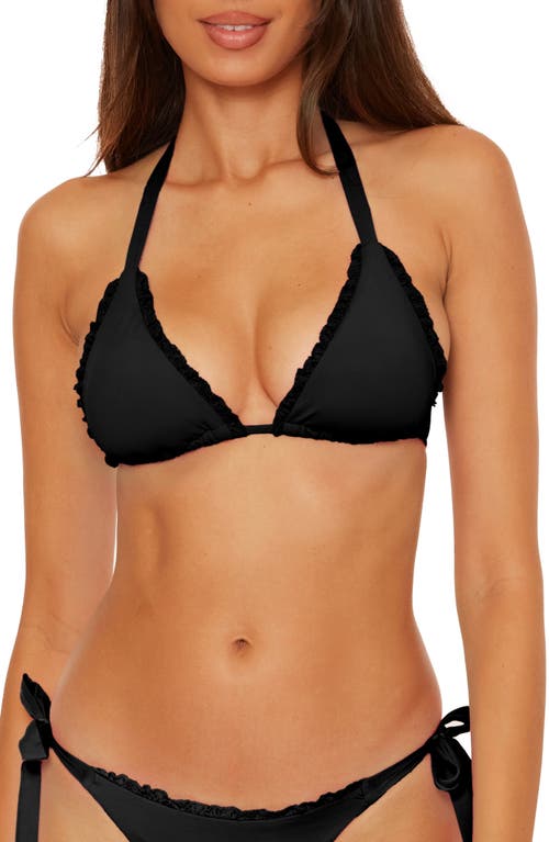 Becca Frills Triangle Bikini Top In Black