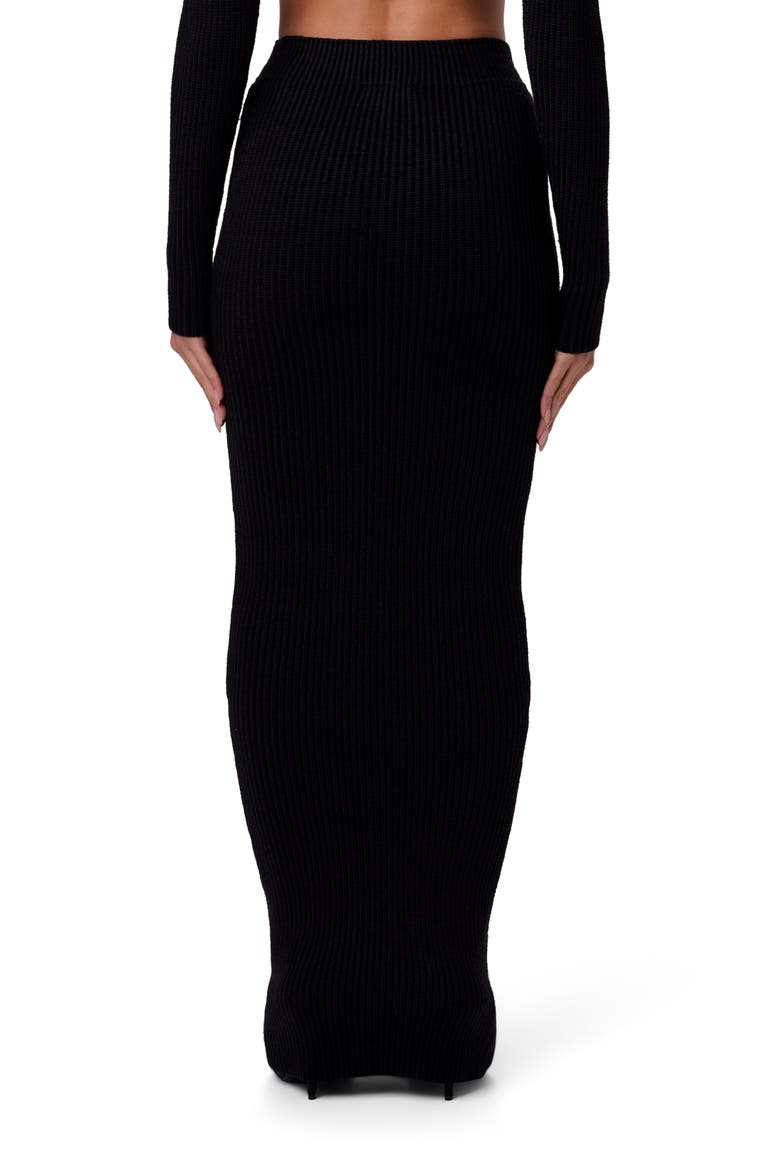 Knit Maxi Skirt, Alternate, color, BLACK