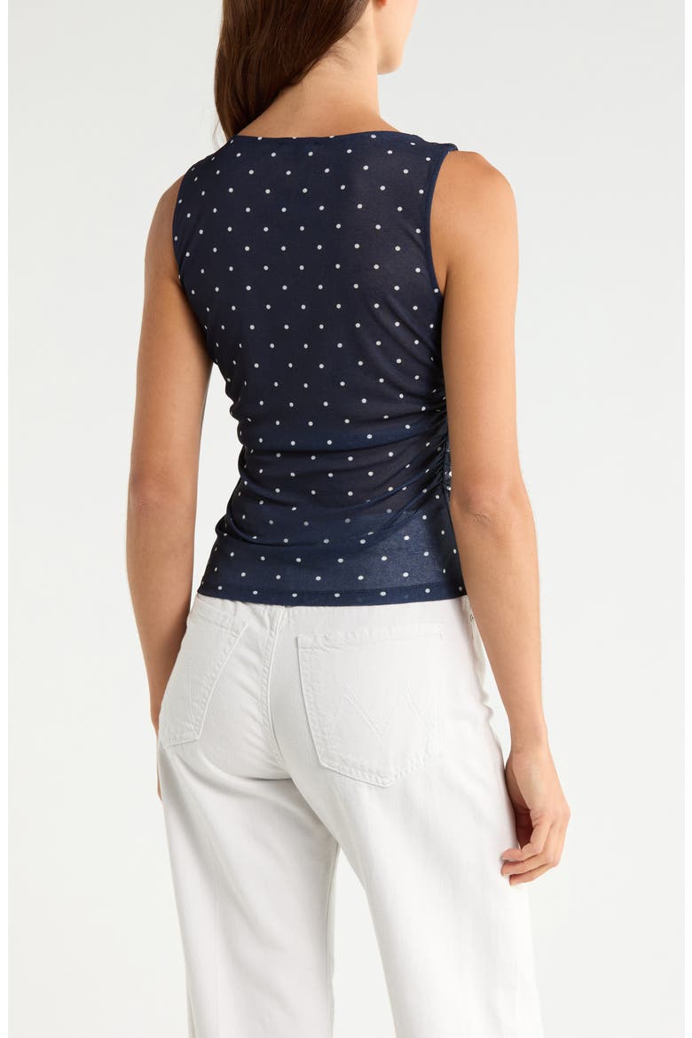 Fete Cowl Neck Tank, Alternate, color, NAVY POLKA DOTS