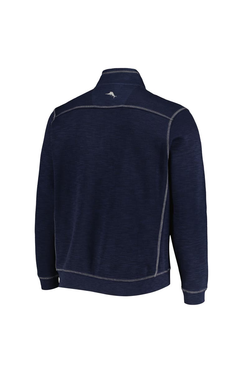 Tommy Bahama Men's Tommy Bahama Navy Michigan Wolverines Sport Tobago Bay Tri-Blend Mock Neck Half-Zip Jacket, Alternate, color,