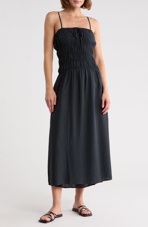 Shirred Midi Dress