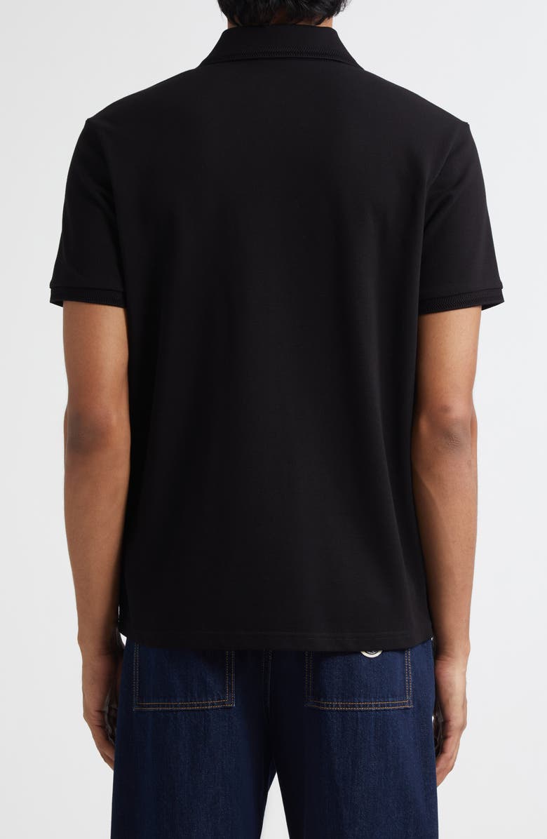 Moncler Logo Patch Cotton Piqué Polo, Alternate, color, Black