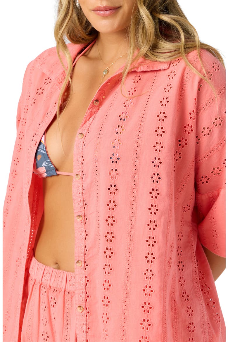 Olivia Eyelet Cover-Up Shirt, Alternate, color, PORCELAIN ROSE