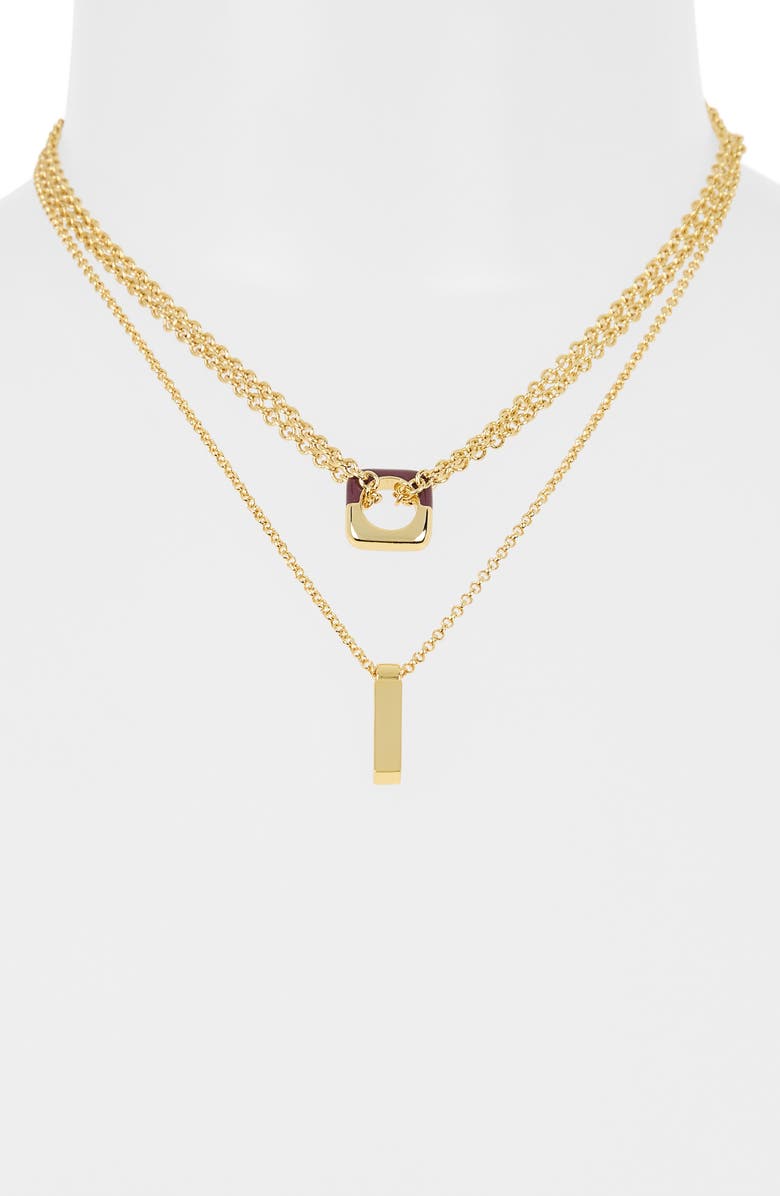 Madewell Enamel Layered Chain Necklace, Alternate, color, Pale Gold