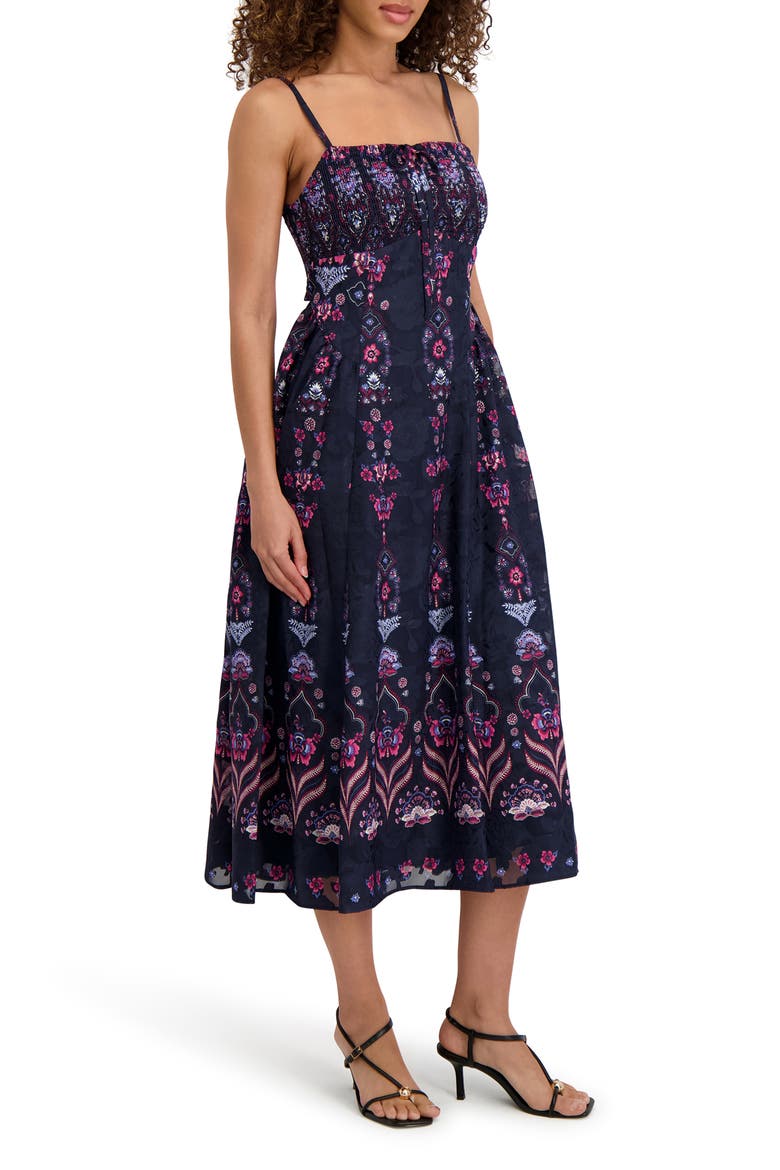 Print Midi Sundress, Alternate, color, NAVY MULTI