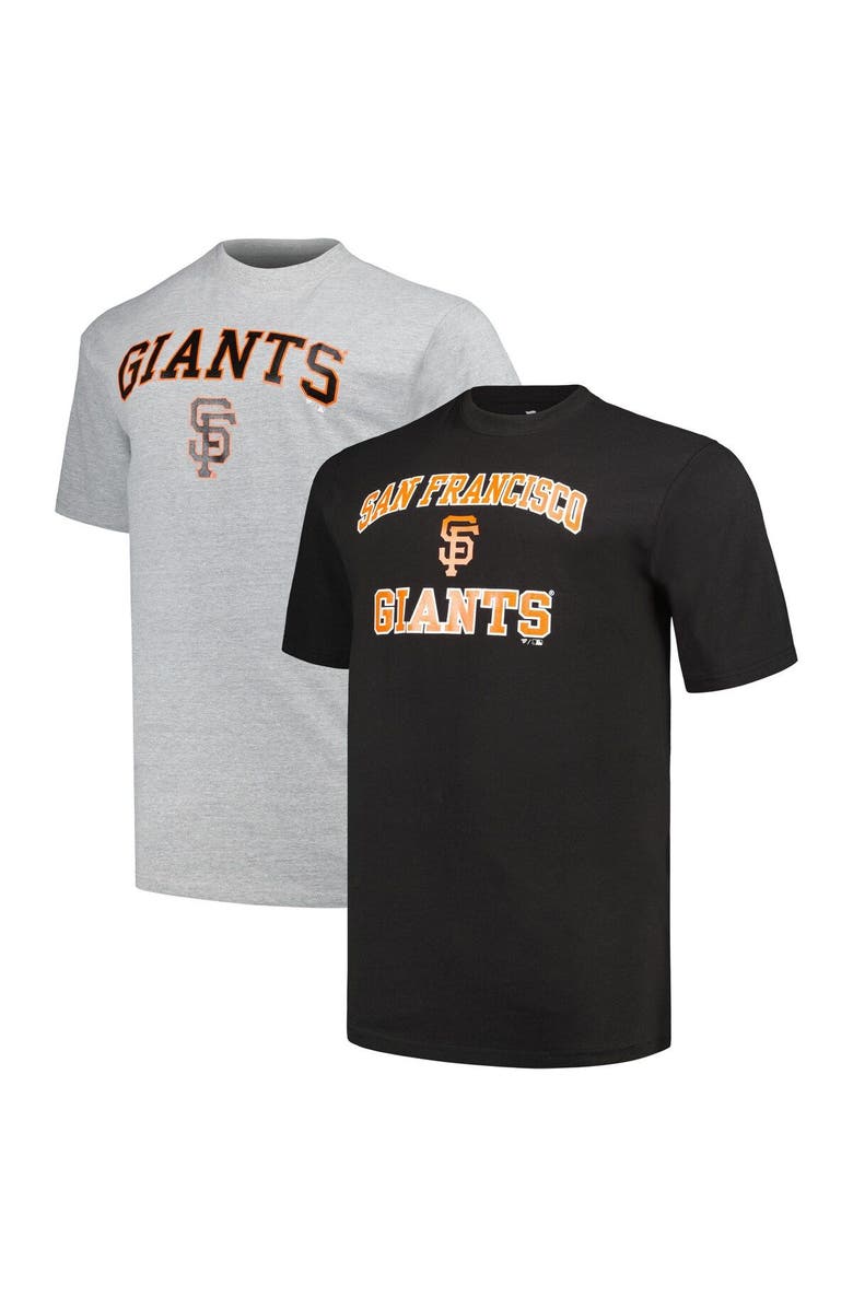 PROFILE Men's Profile Black/Heather Gray San Francisco Giants Big & Tall T-Shirt Combo Pack, Main, color, Black