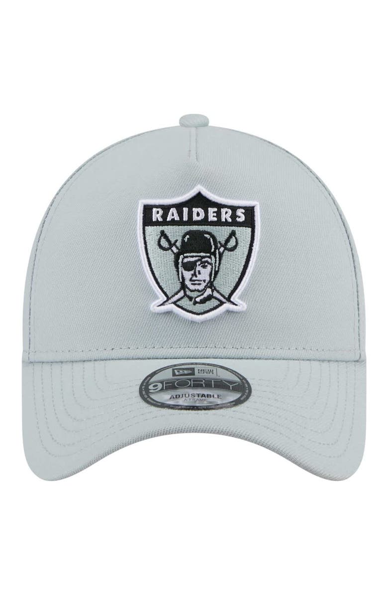 New Era Men's New Era  Gray Oakland Raiders Gridiron Classics A-Frame 9FORTY Adjustable Hat, Alternate, color, 