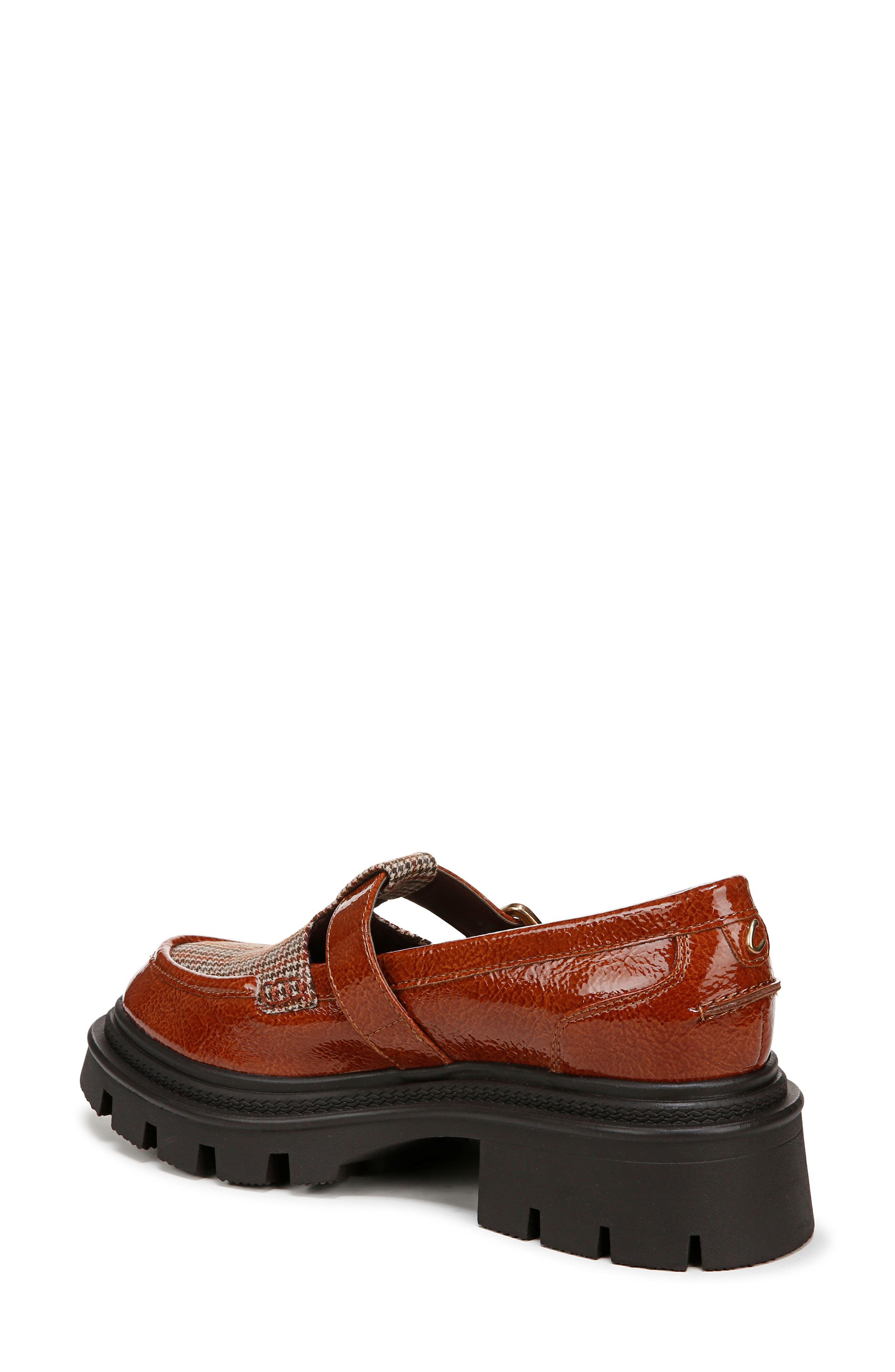 Payson Lug Sole T-Strap Mary Jane, Alternate, color, COGNAC / NATURAL BRO