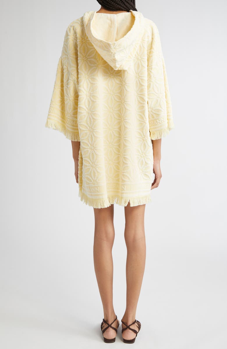 Zimmermann Coco Jacquard Terry Cloth Hooded Dress, Alternate, color, Yellow/ Cream