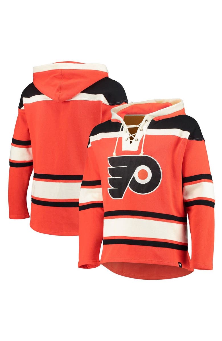 '47 Men's '47 Orange Philadelphia Flyers Superior Lacer Pullover Hoodie, Main, color,