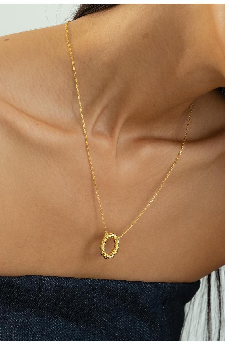 Bearfruit Jewelry Sterling Silver 18k Gold Plated Eliana Circle Necklace Holiday Gift Idea, Alternate, color, Gold