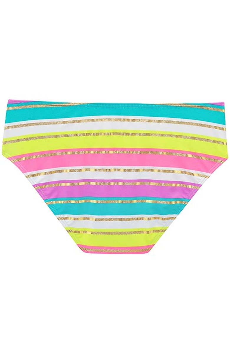 LASCANA Striped Mid Rise Bikini Bottom, Alternate, color, Multi Print