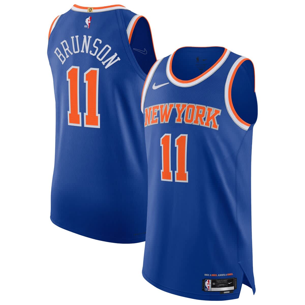 Men's Nike Jalen Brunson Blue New York Knicks Authentic Player