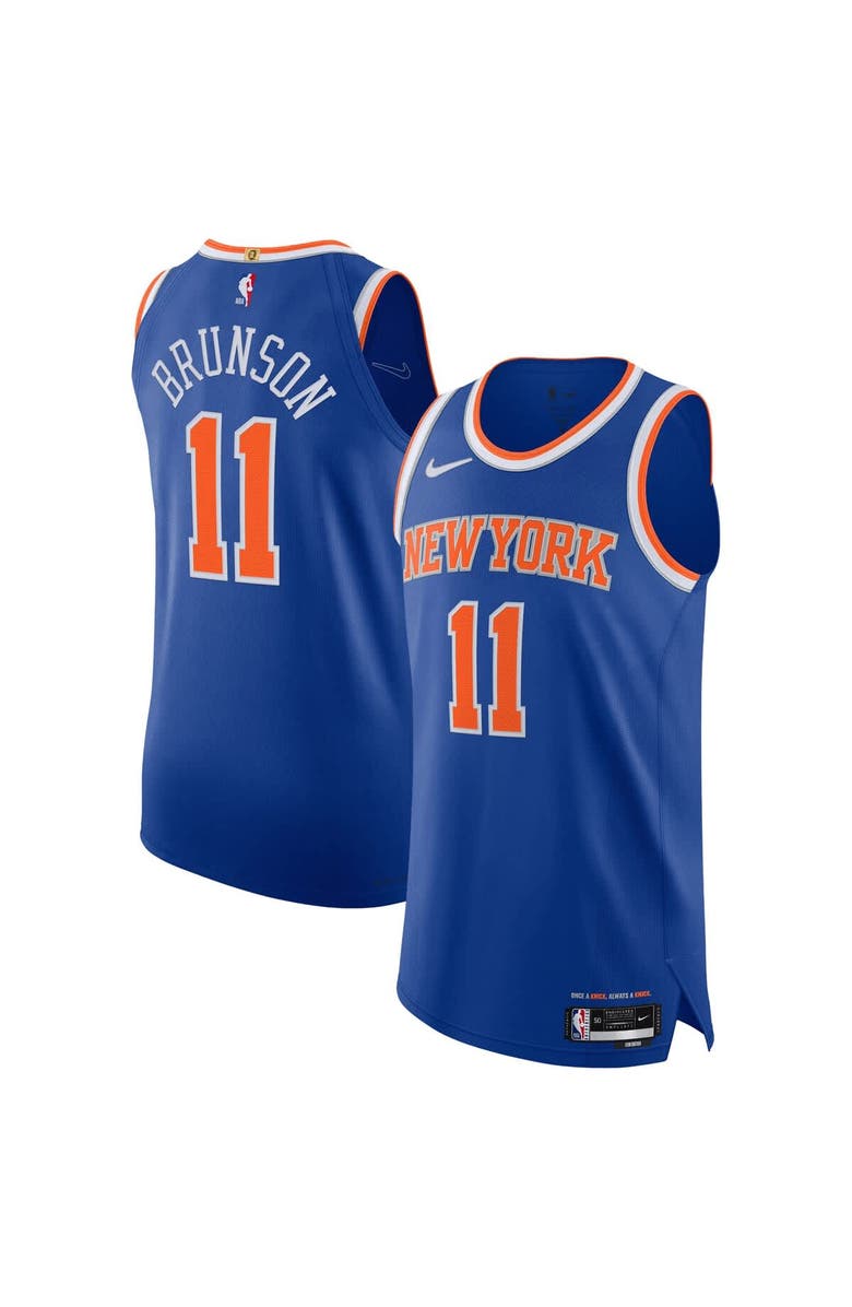 Nike Men's Nike Jalen Brunson Blue New York Knicks Authentic Player Jersey - Icon Edition, Main, color, Blue