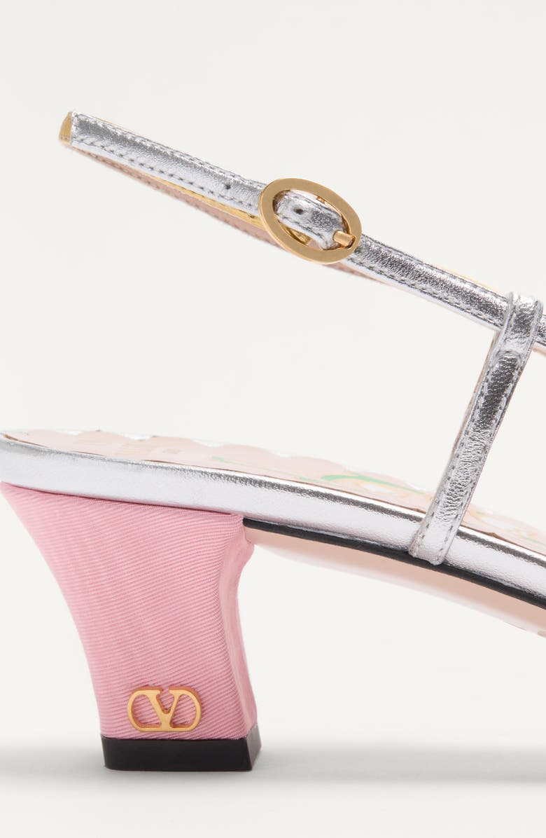 Valentino Garavani Bowow Slingback Pump, Alternate, color, Bubble/ Silver/ Gold