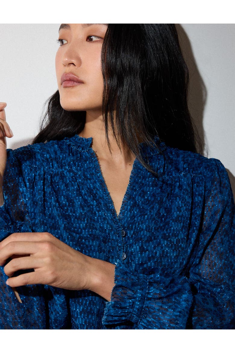 Ditsy Blouse, Alternate, color, Blue