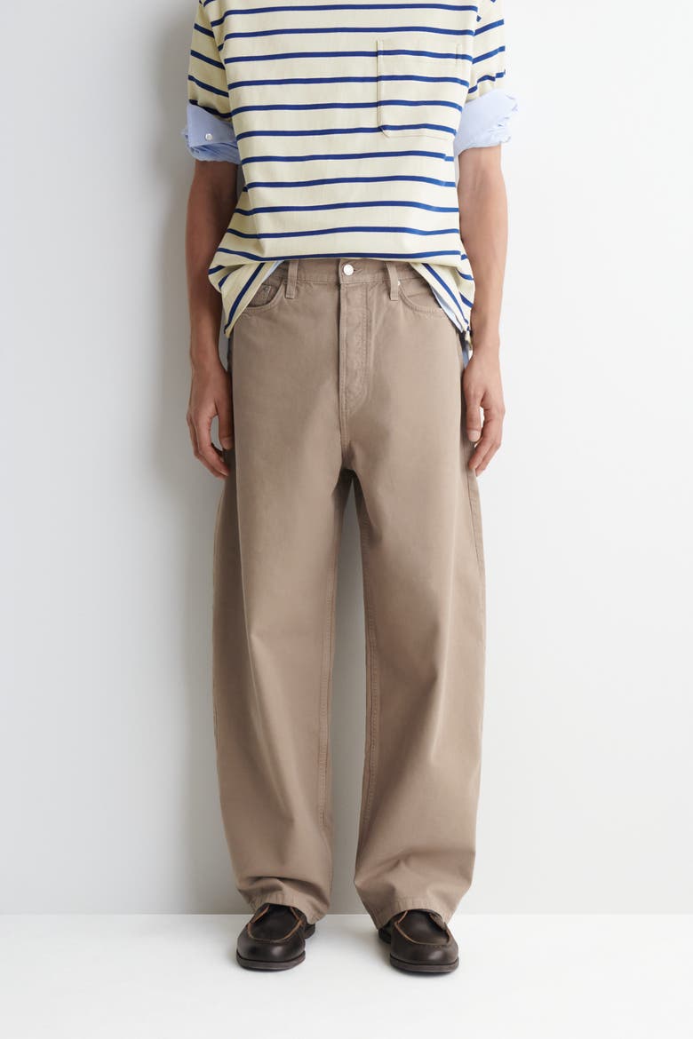 Mallow Relaxed-fit Barrel-leg Jeans, Alternate, color, BEIGE