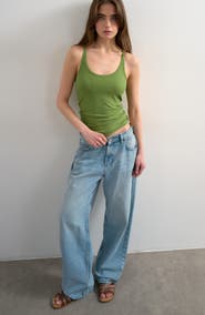 Topshop Rib Knit Racerback Tank