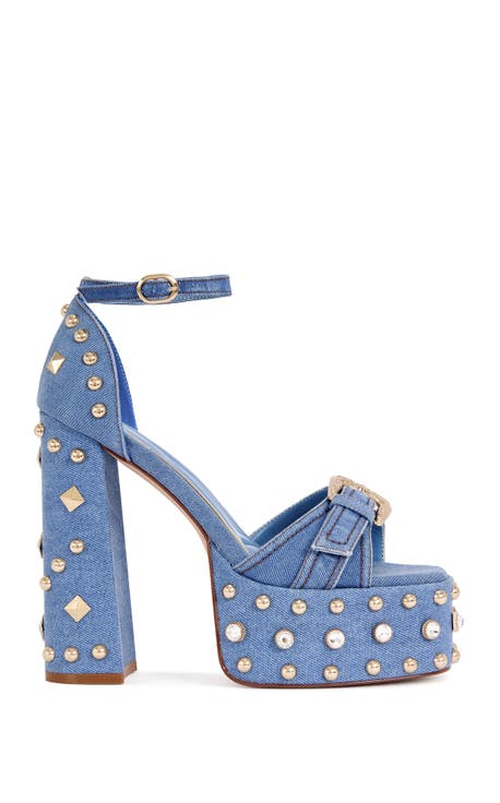 EVGENIA-DENIM PLATFORM SANDAL - DENIM / 7.5 / BLOCK