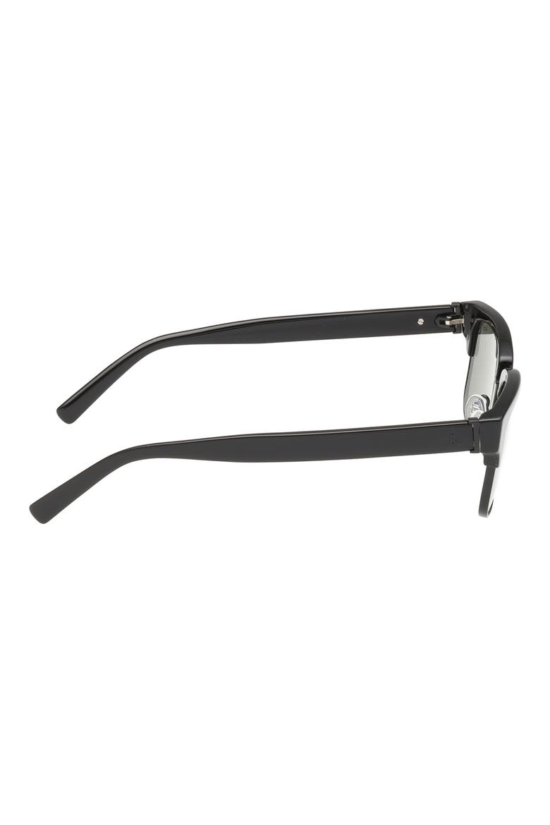 55mm Square Sunglasses, Alternate, color, SHINY BLACK / GREEN LENS